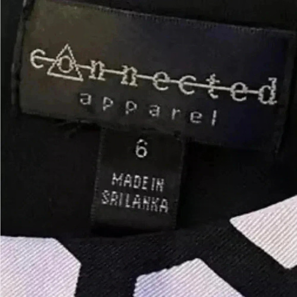 Connected Apparel Sleeveless Color Block Bodycon Dress Black White Yellow Sz 6 - Picture 6 of 7